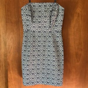 Vineyard Vines Size 6 Tile Indigo Strapless Dress NWT